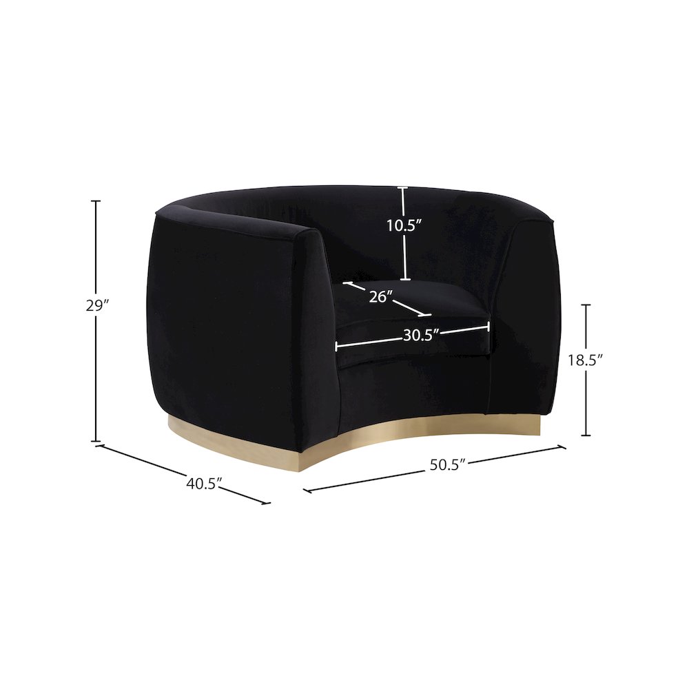 Julian Black Velvet Chair. Picture 6