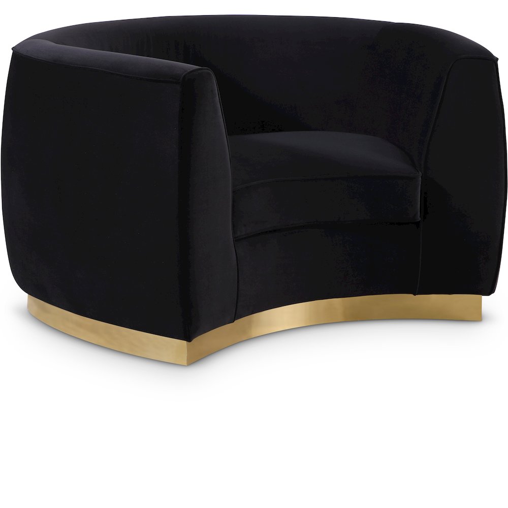 Julian Black Velvet Chair. Picture 1