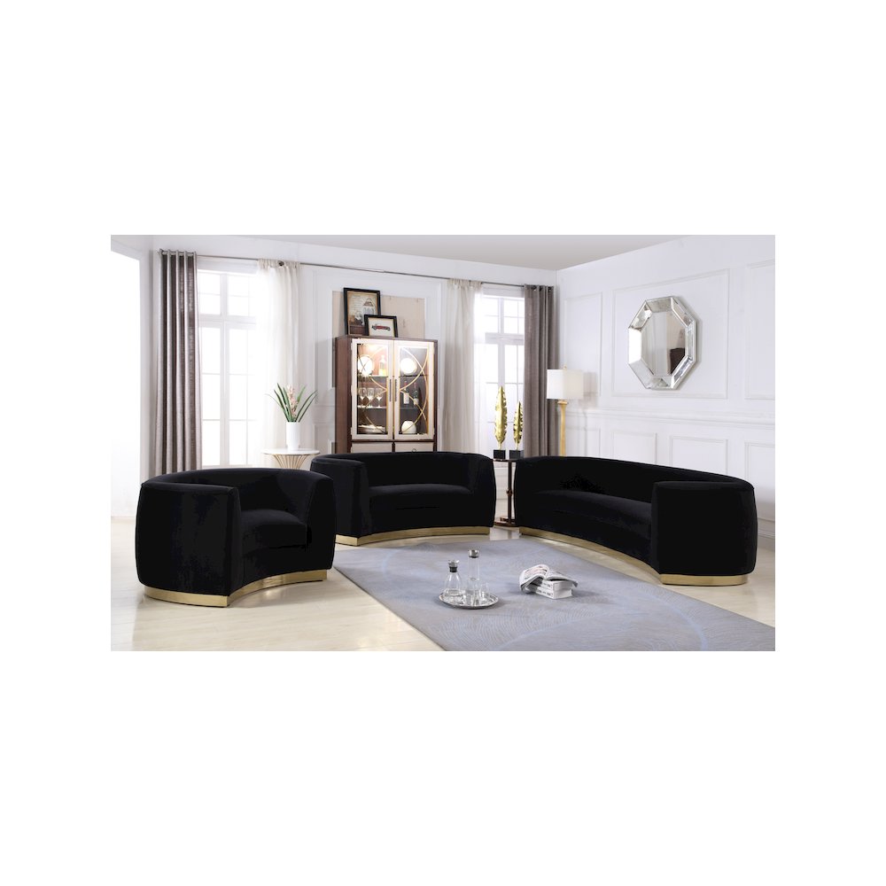 Julian Black Velvet Chair. Picture 5