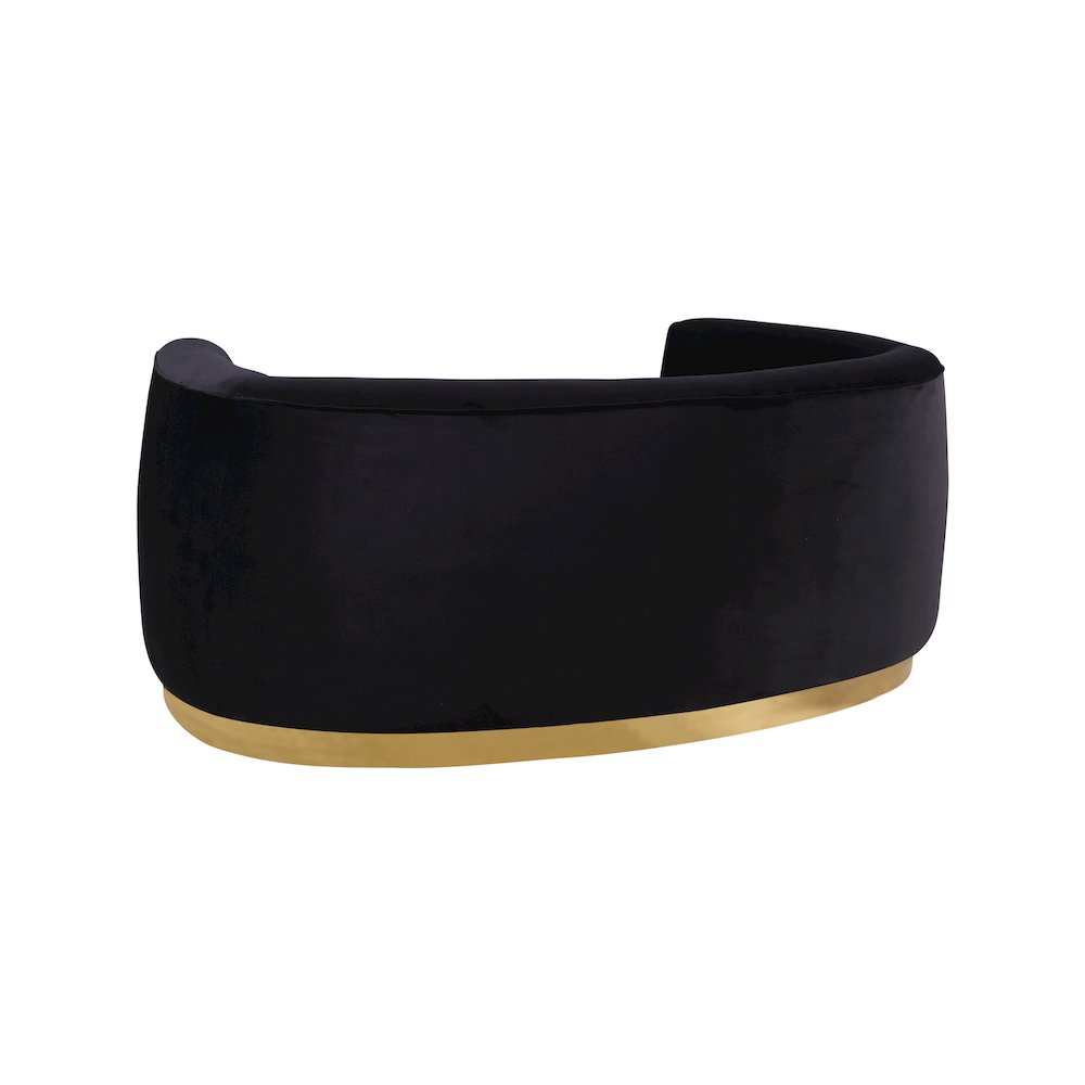 Julian Black Velvet Loveseat. Picture 2