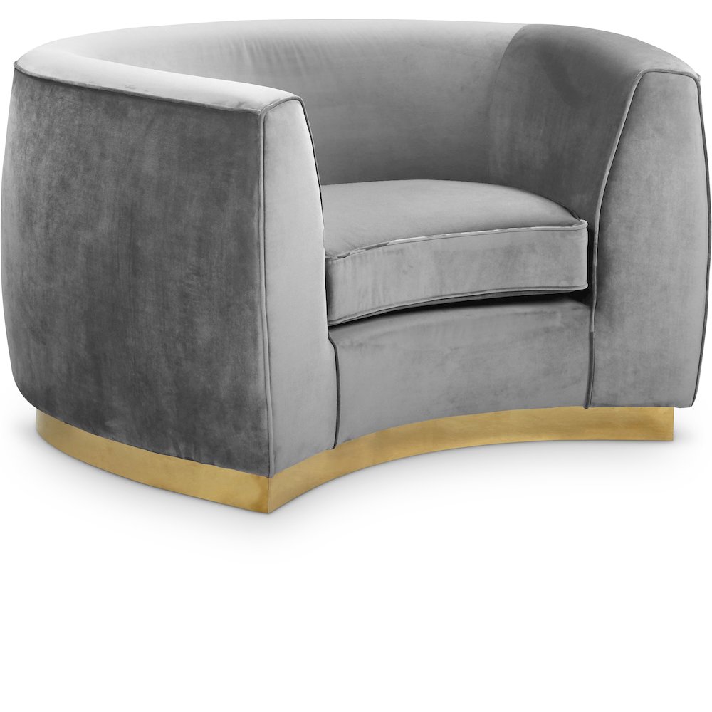 Julian Grey Velvet Chair. Picture 1