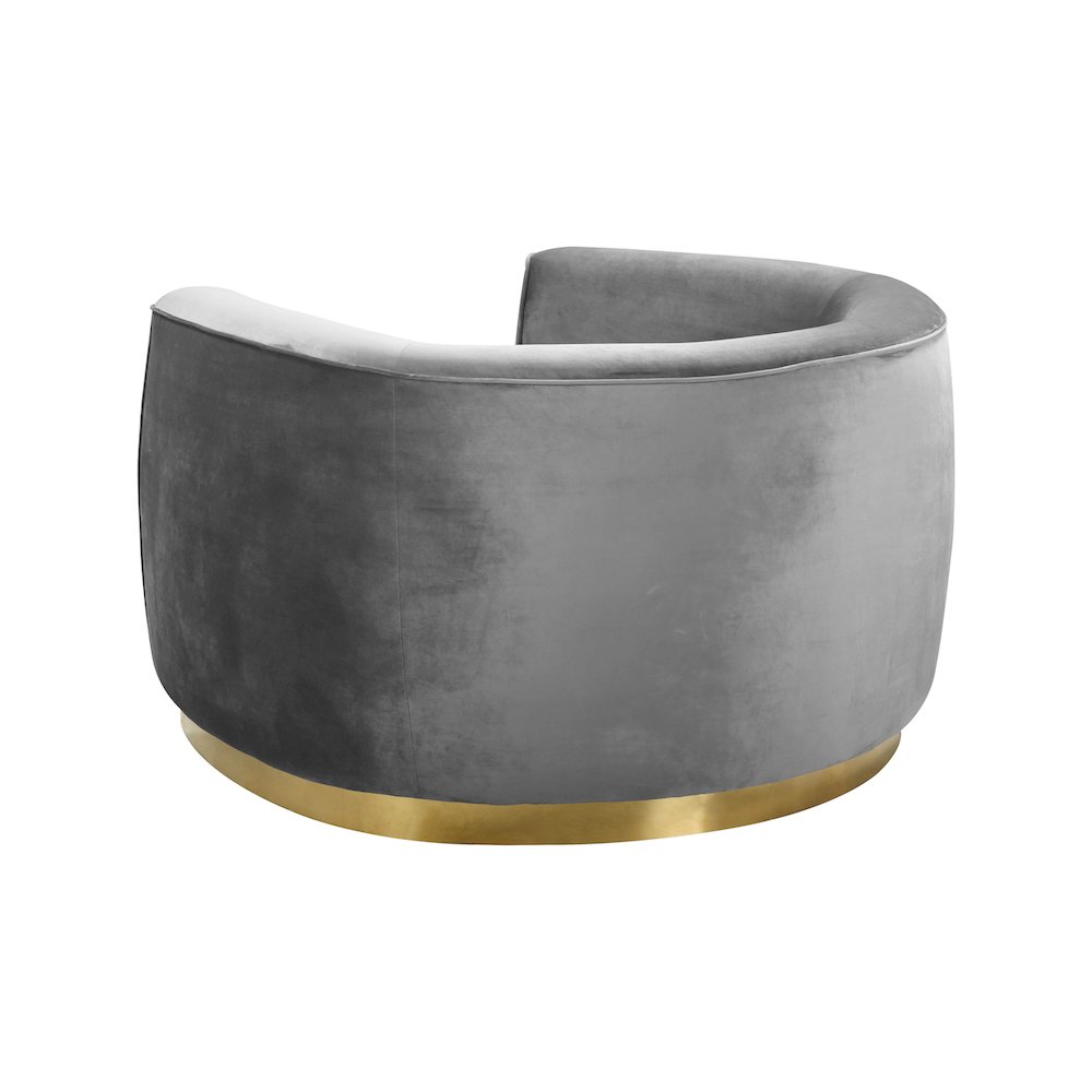Julian Grey Velvet Chair. Picture 2