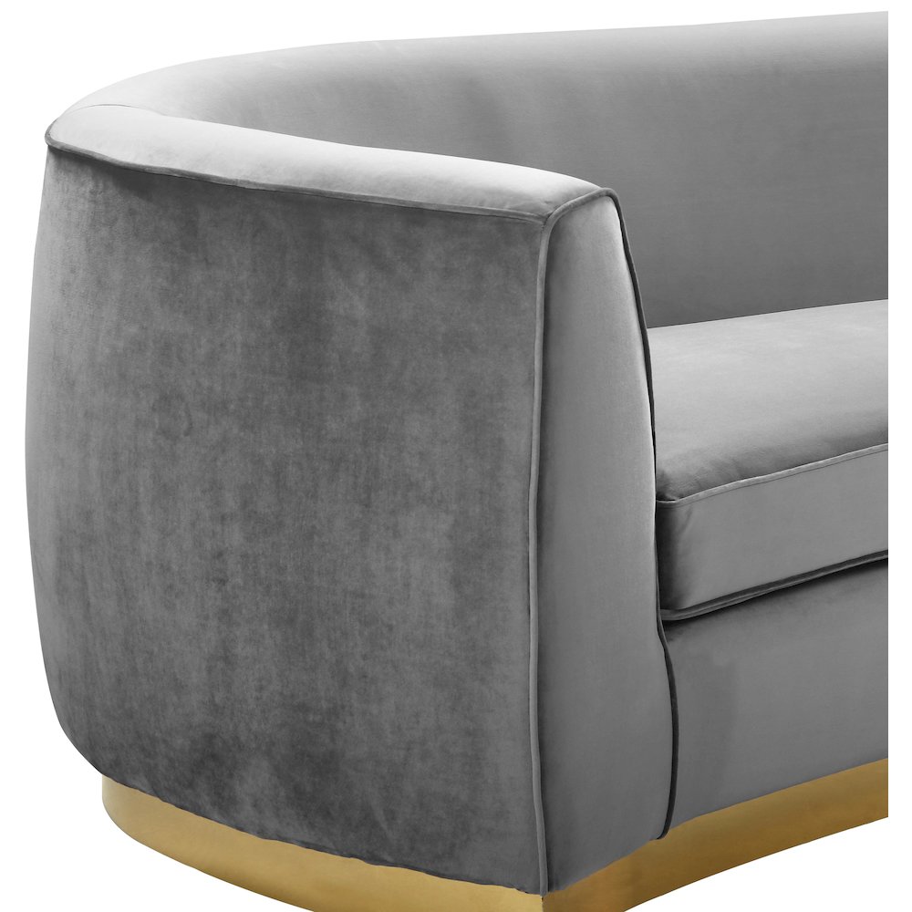 Julian Grey Velvet Chair. Picture 3