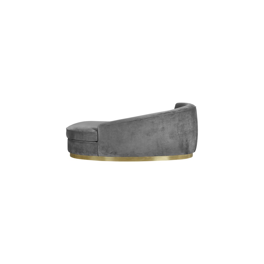 Julian Grey Velvet Chaise. Picture 2