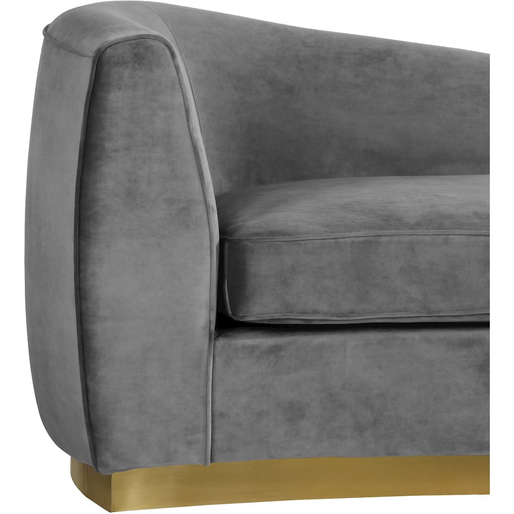 Julian Grey Velvet Chaise. Picture 3
