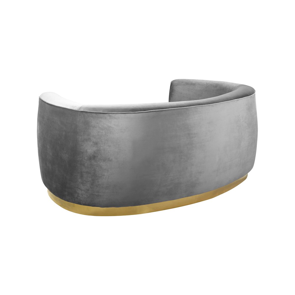 Julian Grey Velvet Loveseat. Picture 2