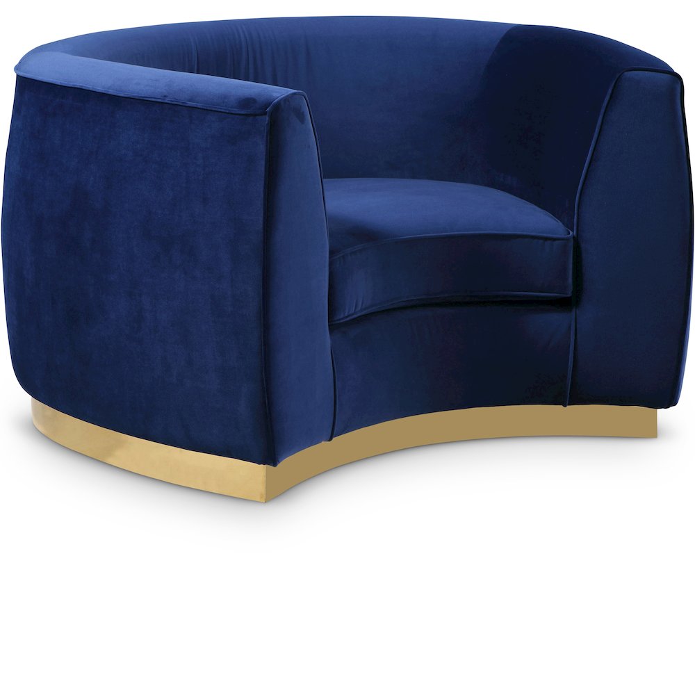 Julian Navy Velvet Chair. Picture 1
