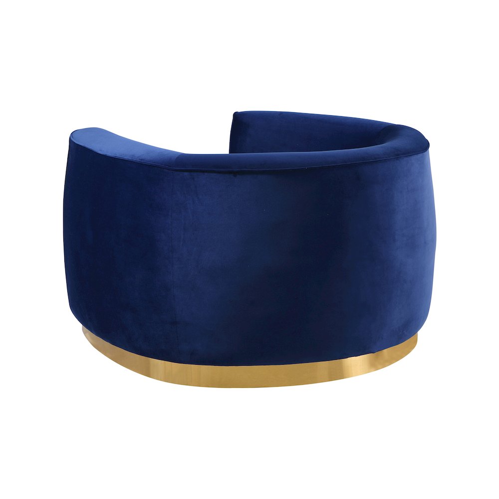 Julian Navy Velvet Chair. Picture 2
