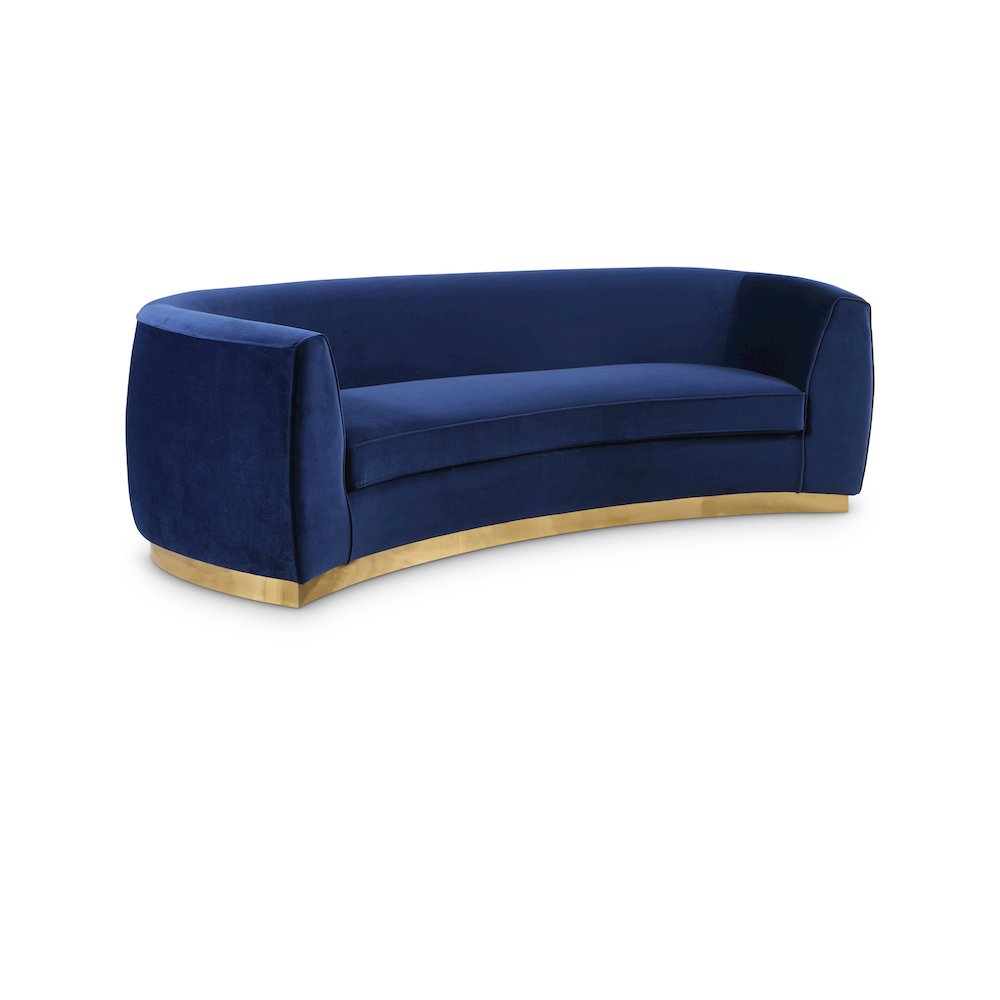 Julian Navy Velvet Sofa. Picture 1