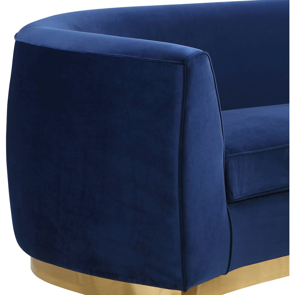 Julian Navy Velvet Sofa. Picture 3