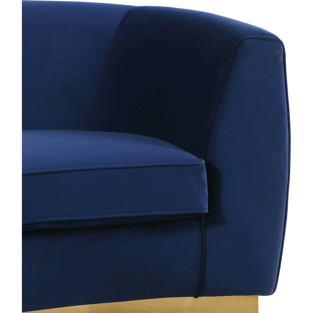 Julian Navy Velvet Sofa. Picture 4
