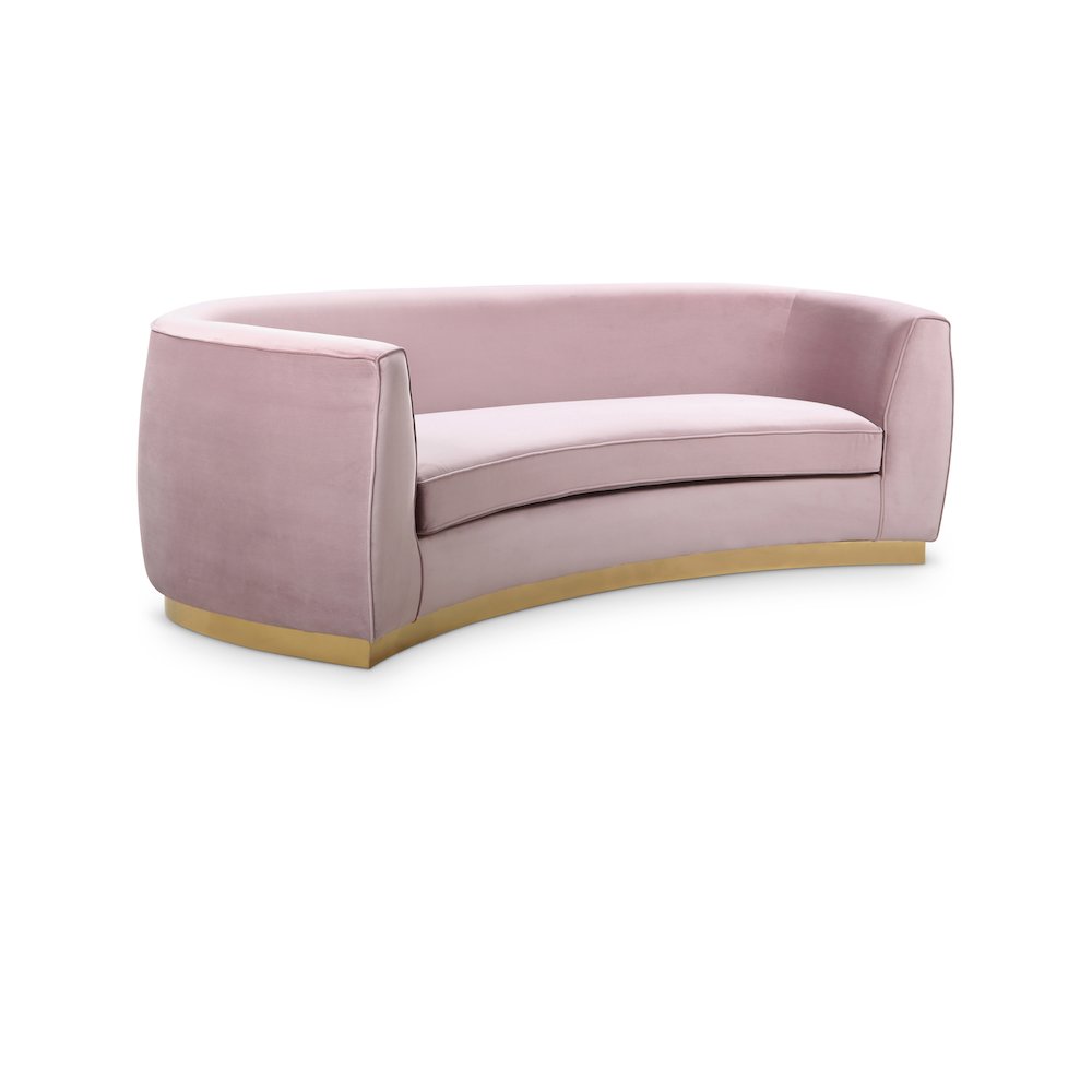 Julian Pink Velvet Sofa. Picture 1
