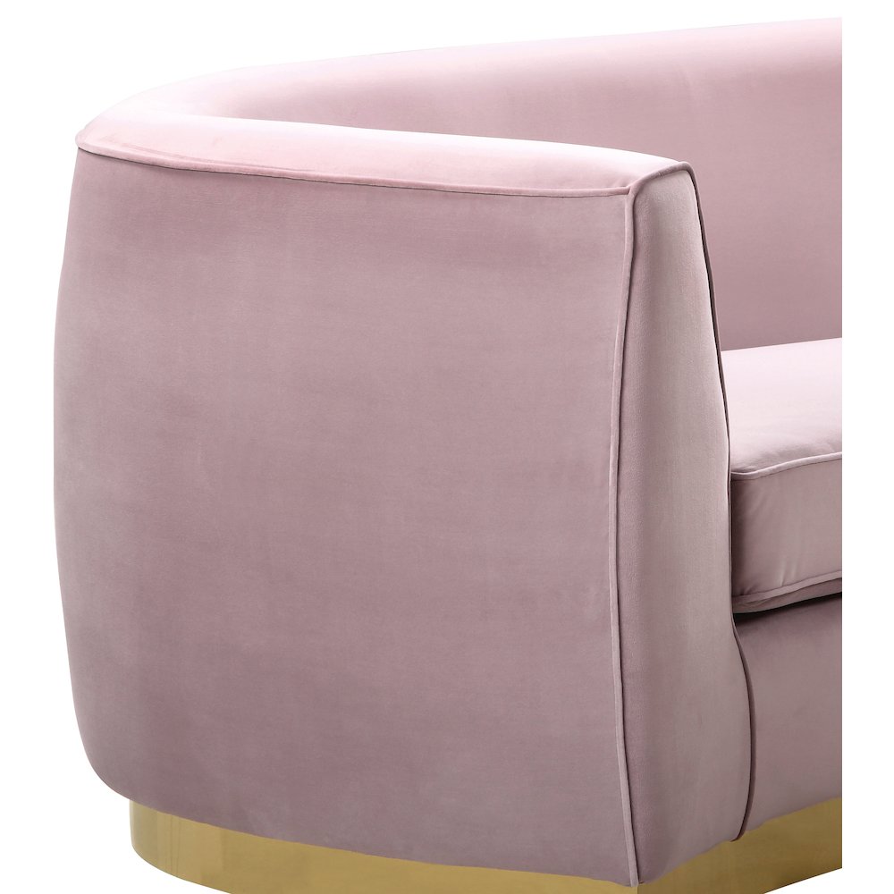 Julian Pink Velvet Sofa. Picture 3