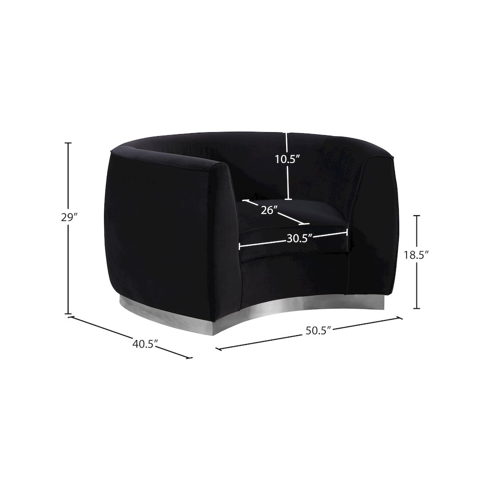 Julian Black Velvet Chair. Picture 6