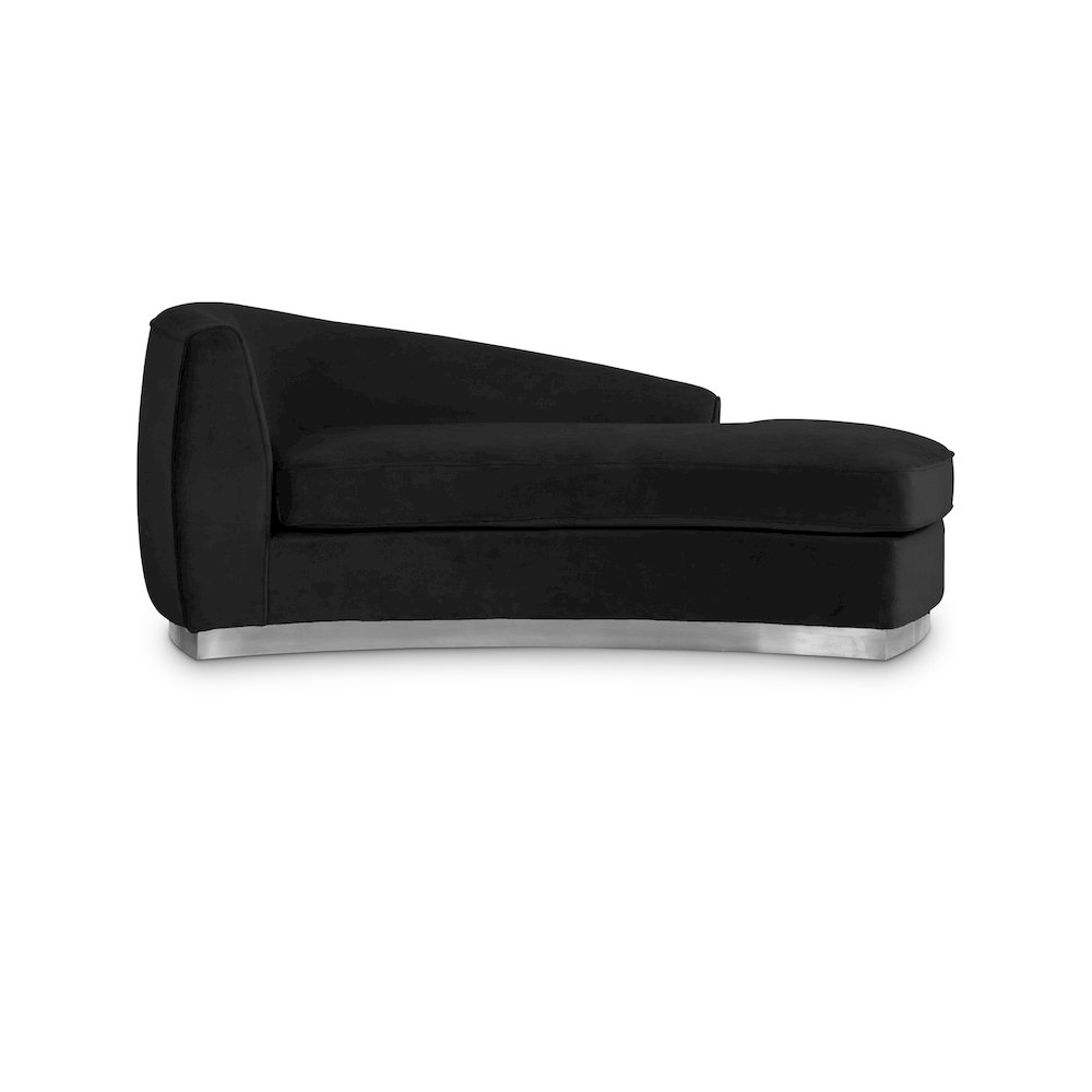Julian Black Velvet Chaise. Picture 1