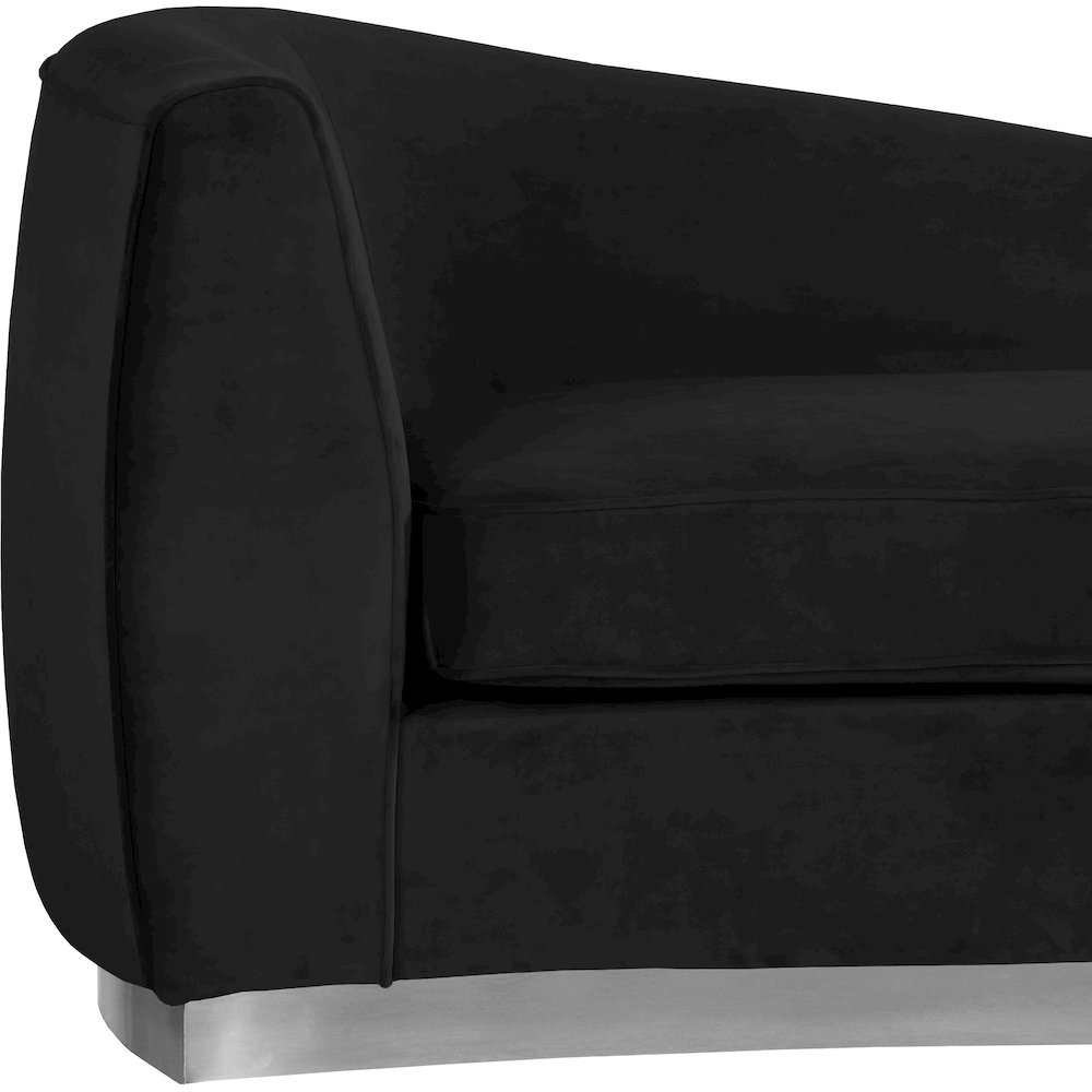Julian Black Velvet Chaise. Picture 3