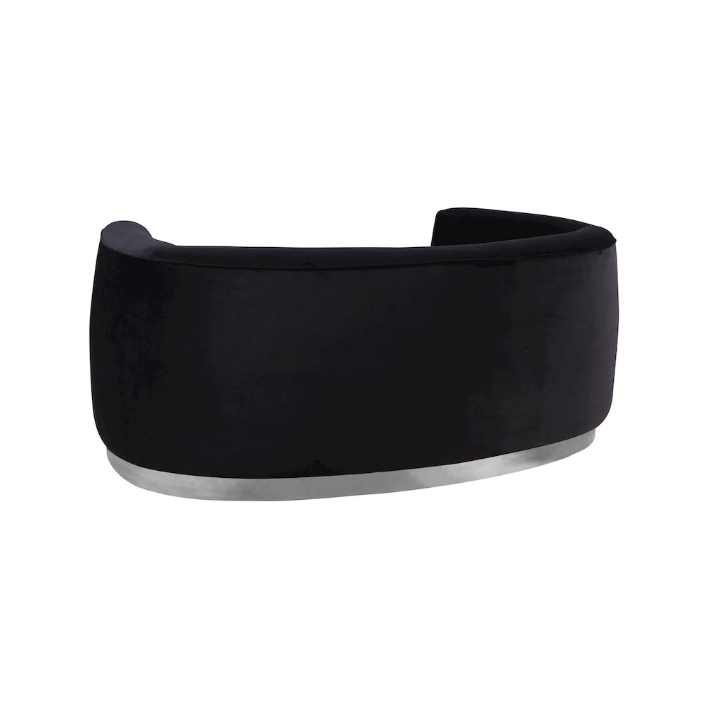 Julian Black Velvet Loveseat. Picture 2