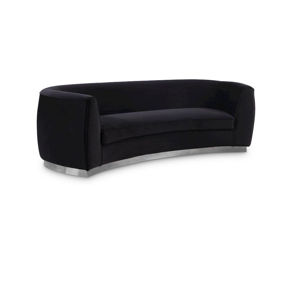 Julian Black Velvet Sofa. Picture 1