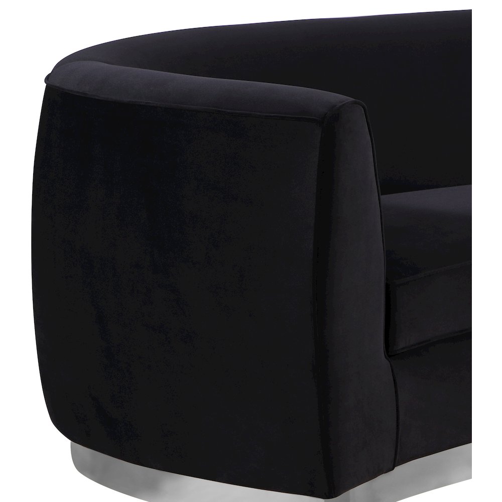 Julian Black Velvet Sofa. Picture 3