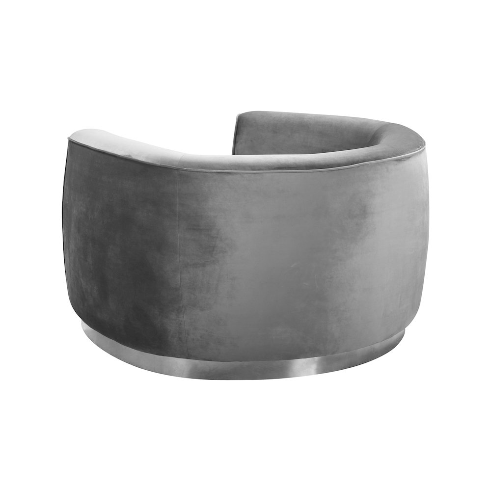 Julian Grey Velvet Chair. Picture 2