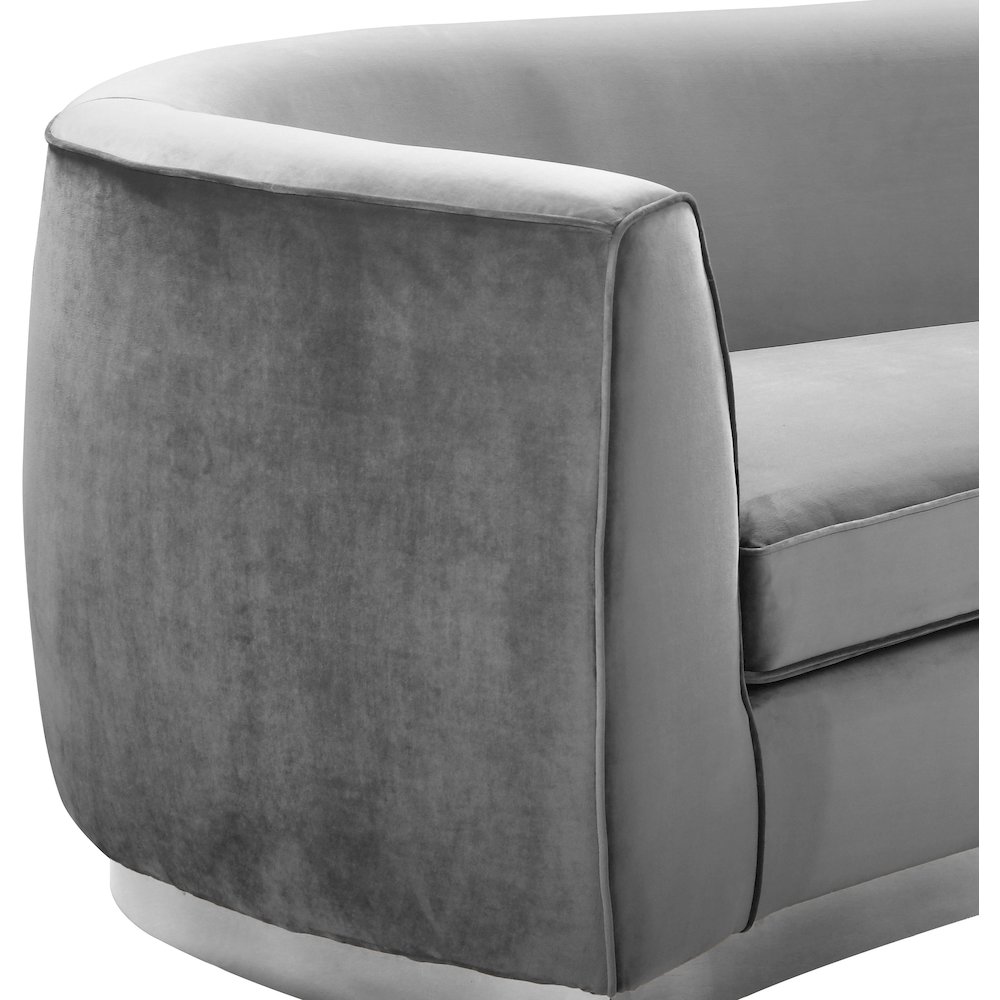 Julian Grey Velvet Chair. Picture 3