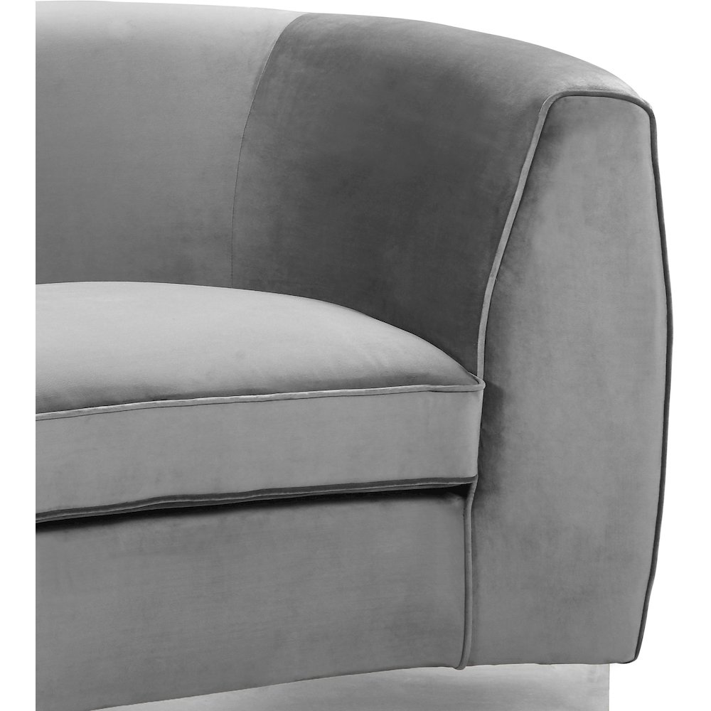 Julian Grey Velvet Chair. Picture 4