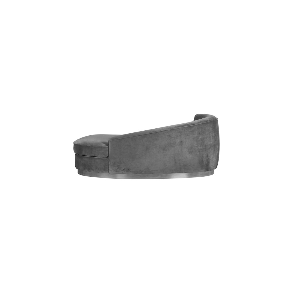 Julian Grey Velvet Chaise. Picture 2