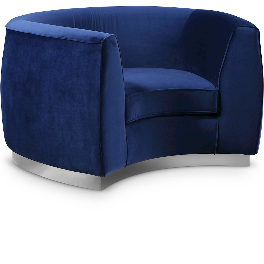 Julian Navy Velvet Chair. Picture 1