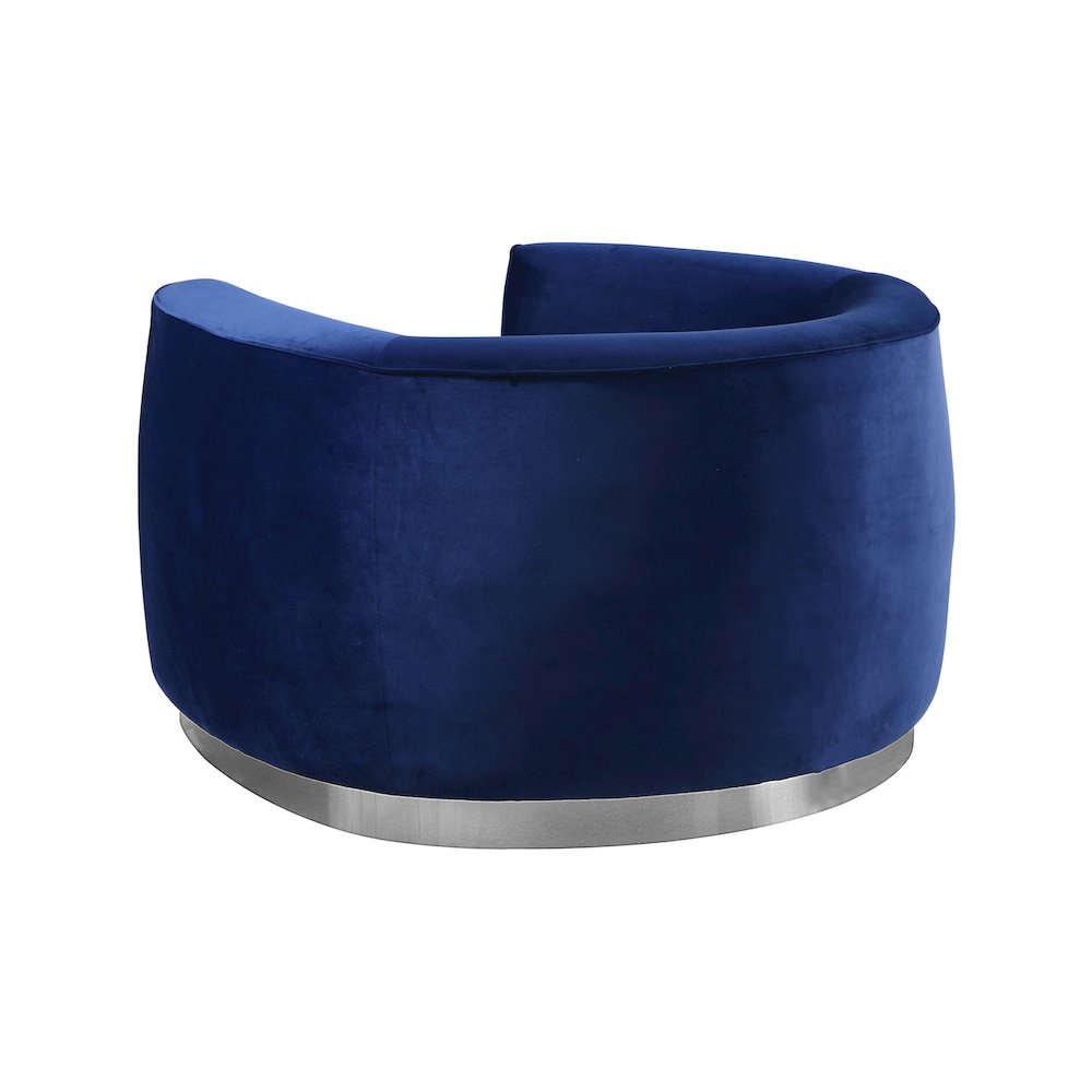 Julian Navy Velvet Chair. Picture 2
