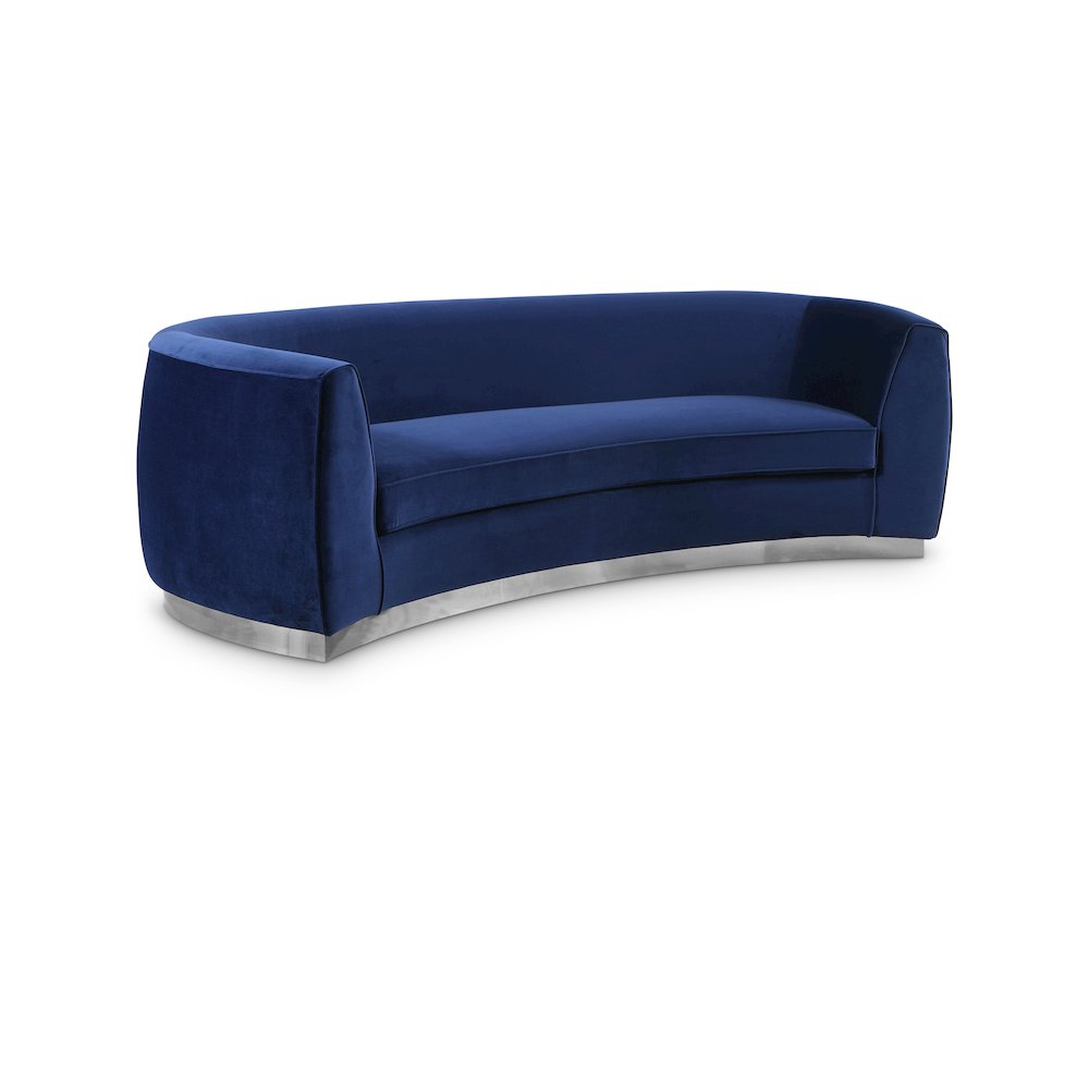 Julian Navy Velvet Sofa. Picture 1