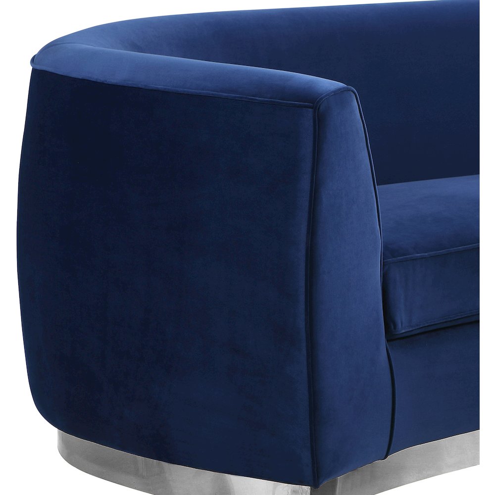 Julian Navy Velvet Sofa. Picture 3
