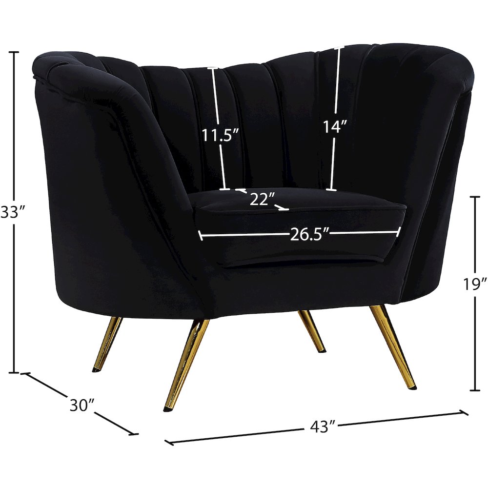 Margo Black Velvet Chair. Picture 5