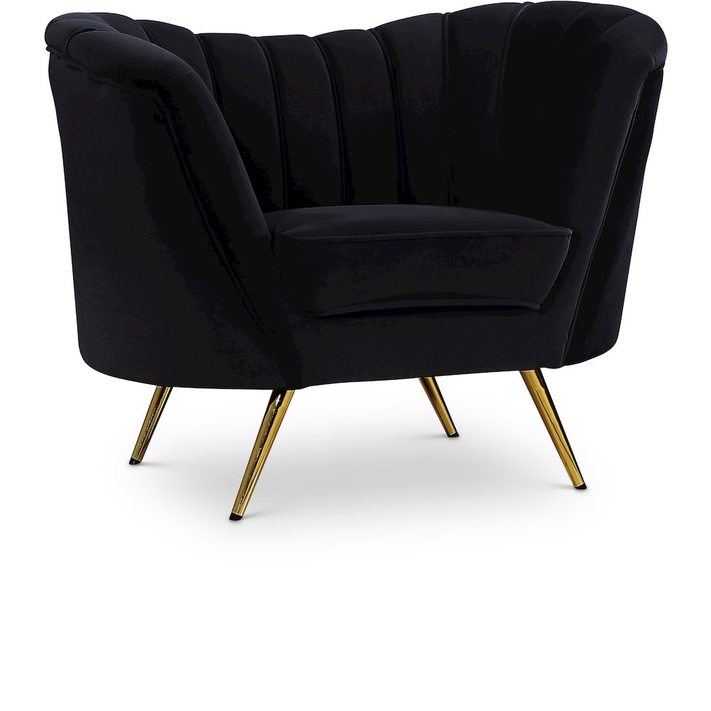 Margo Black Velvet Chair. Picture 1