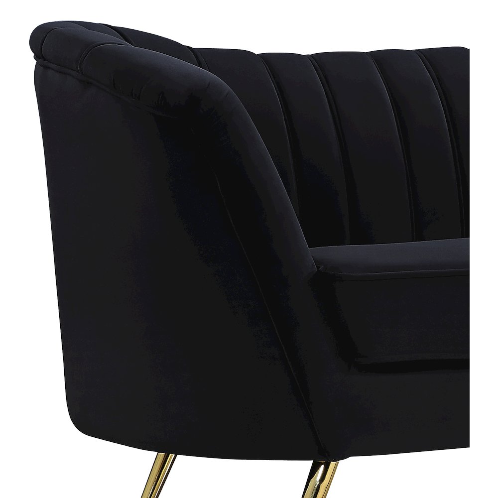 Margo Black Velvet Loveseat. Picture 2