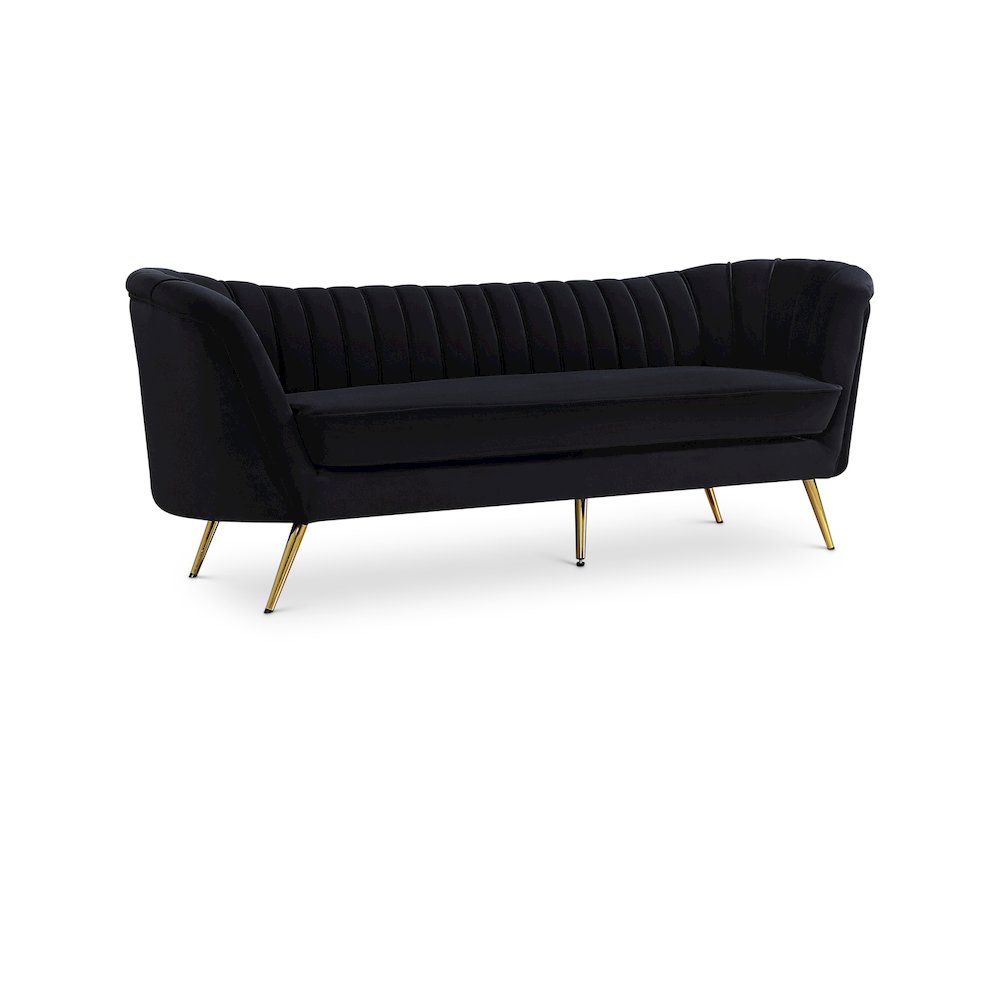 Margo Black Velvet Sofa. Picture 1