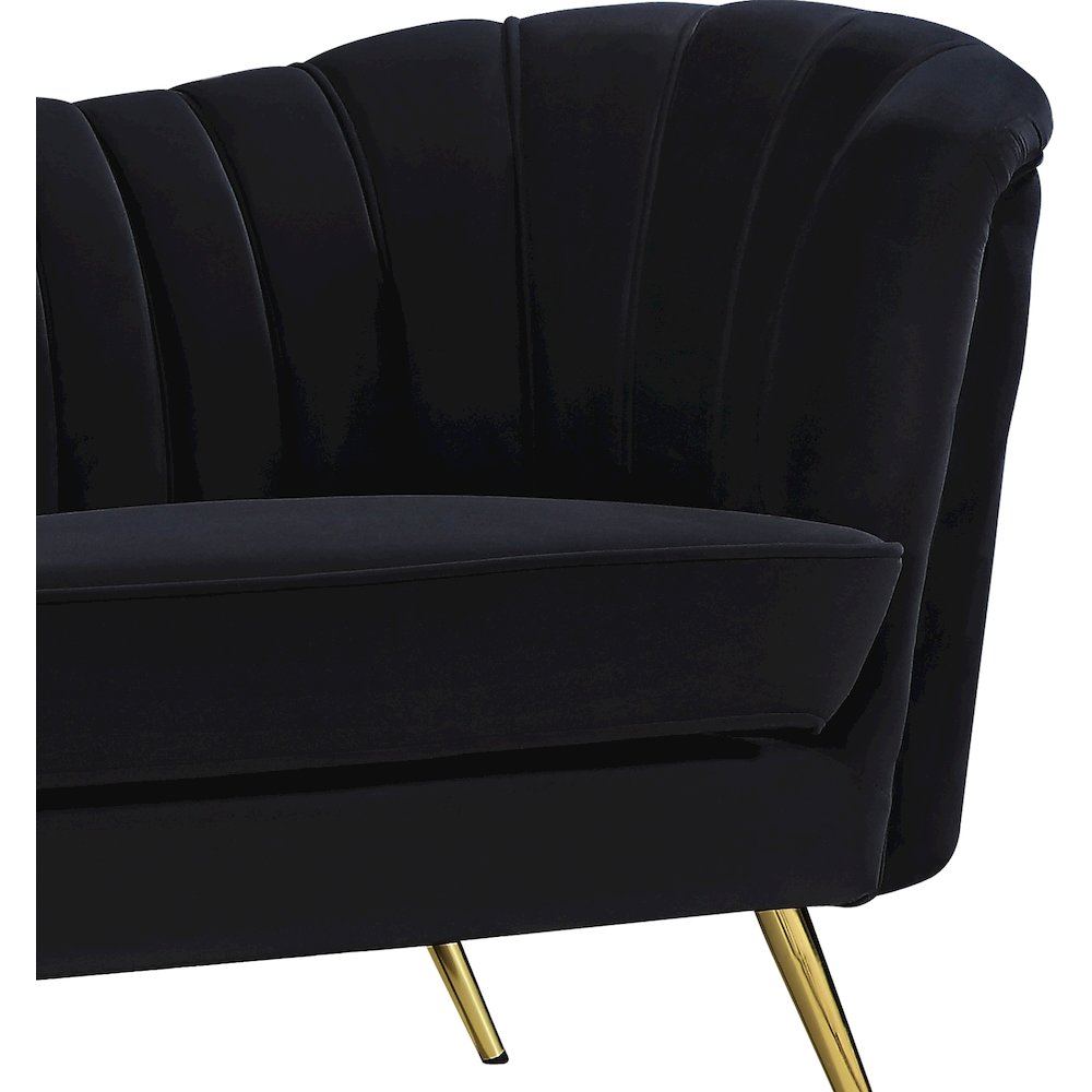 Margo Black Velvet Sofa. Picture 4