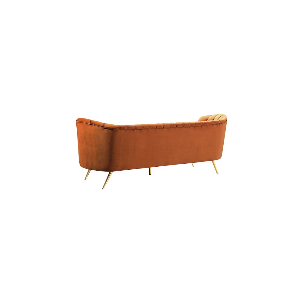 Margo Cognac Velvet Sofa. Picture 2