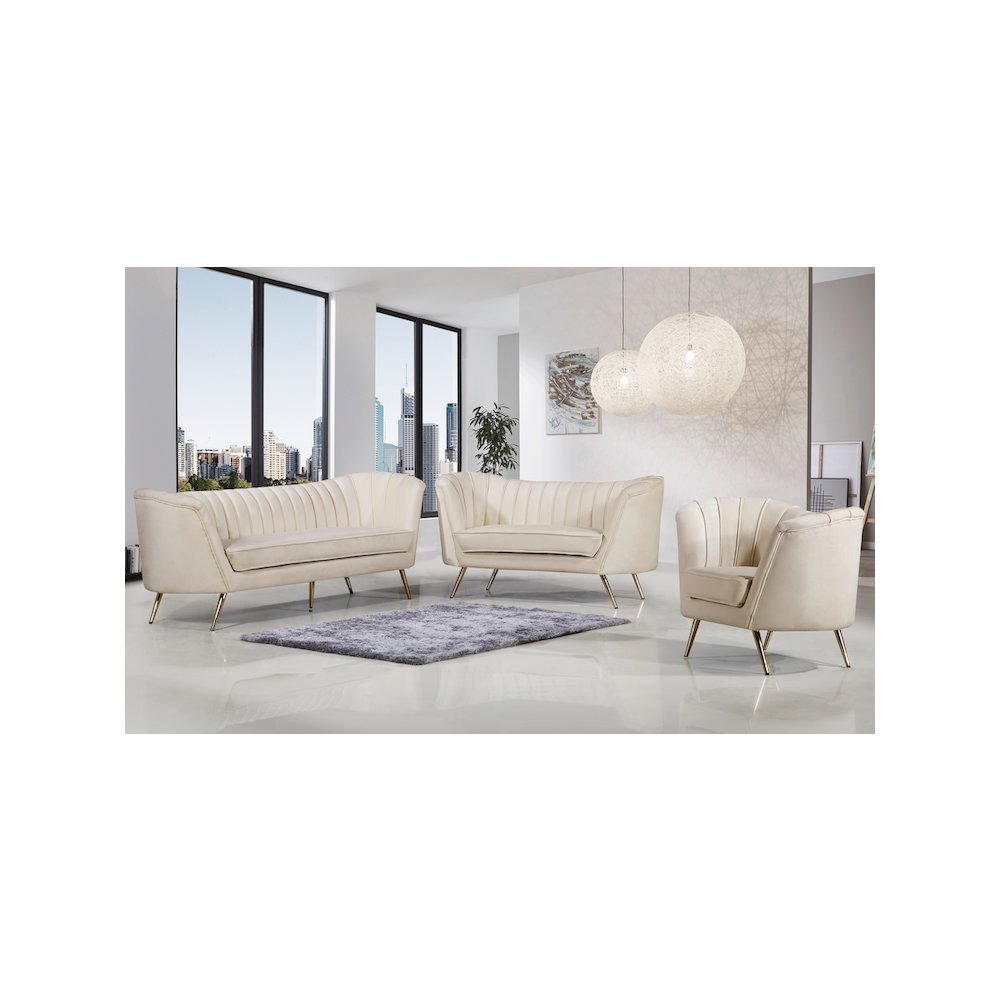 Margo Cream Velvet Chair. Picture 4