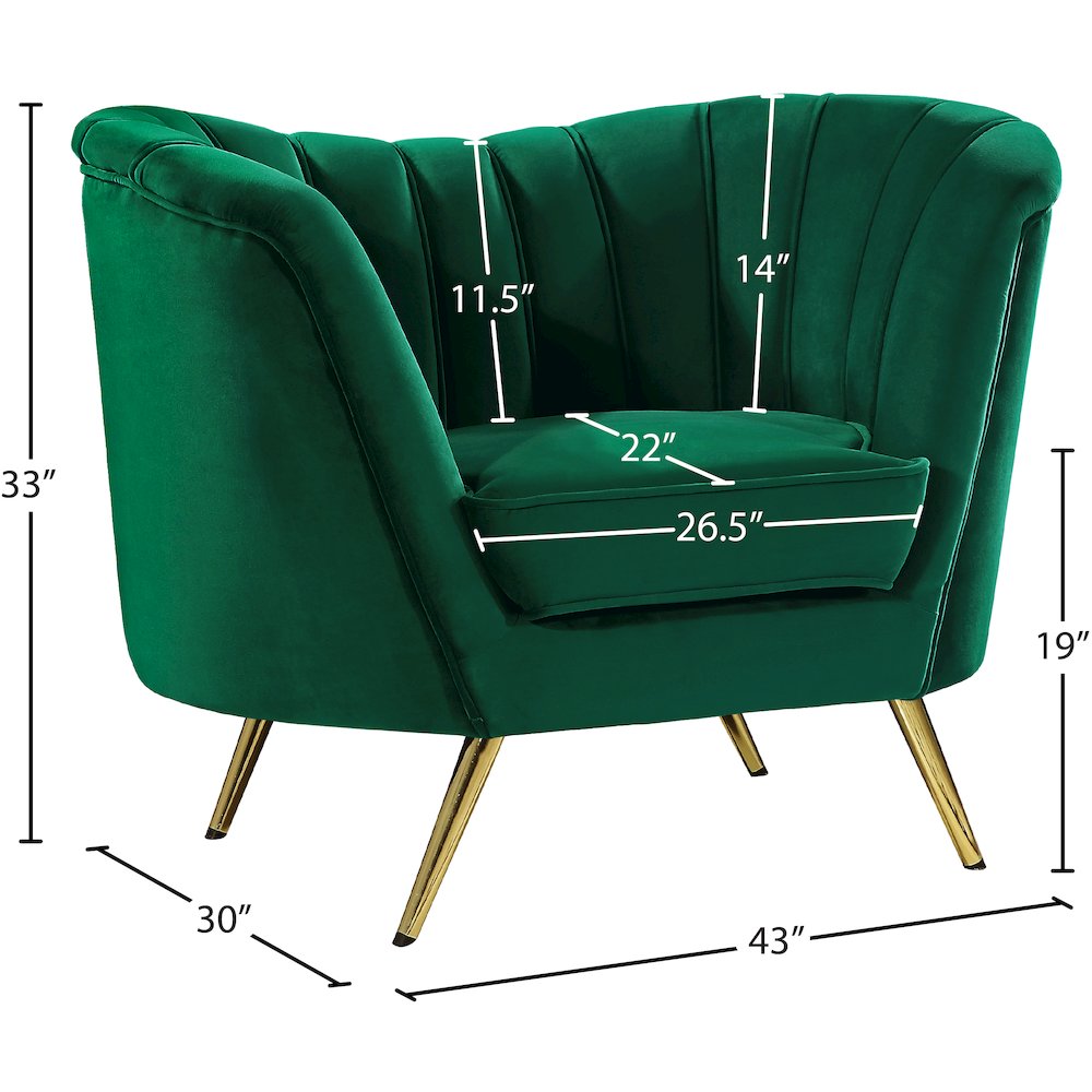 Margo Green Velvet Chair. Picture 5