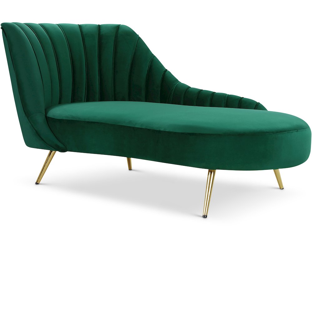 Margo Green Velvet Chaise. Picture 1