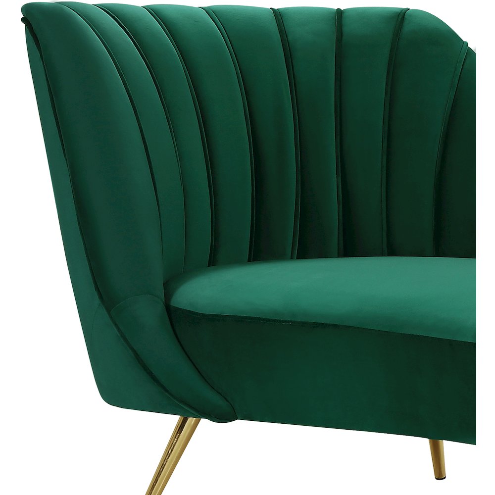 Margo Green Velvet Chaise. Picture 2