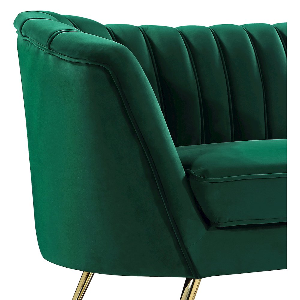 Margo Green Velvet Loveseat. Picture 2