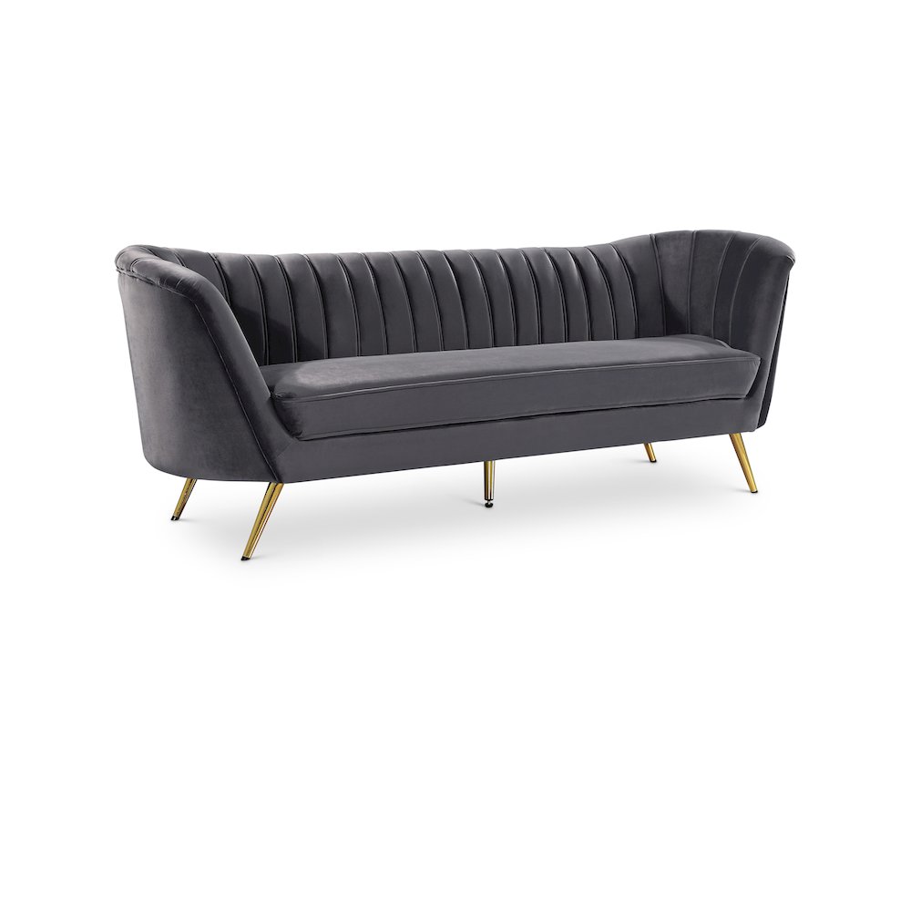 Margo Grey Velvet Sofa. Picture 1