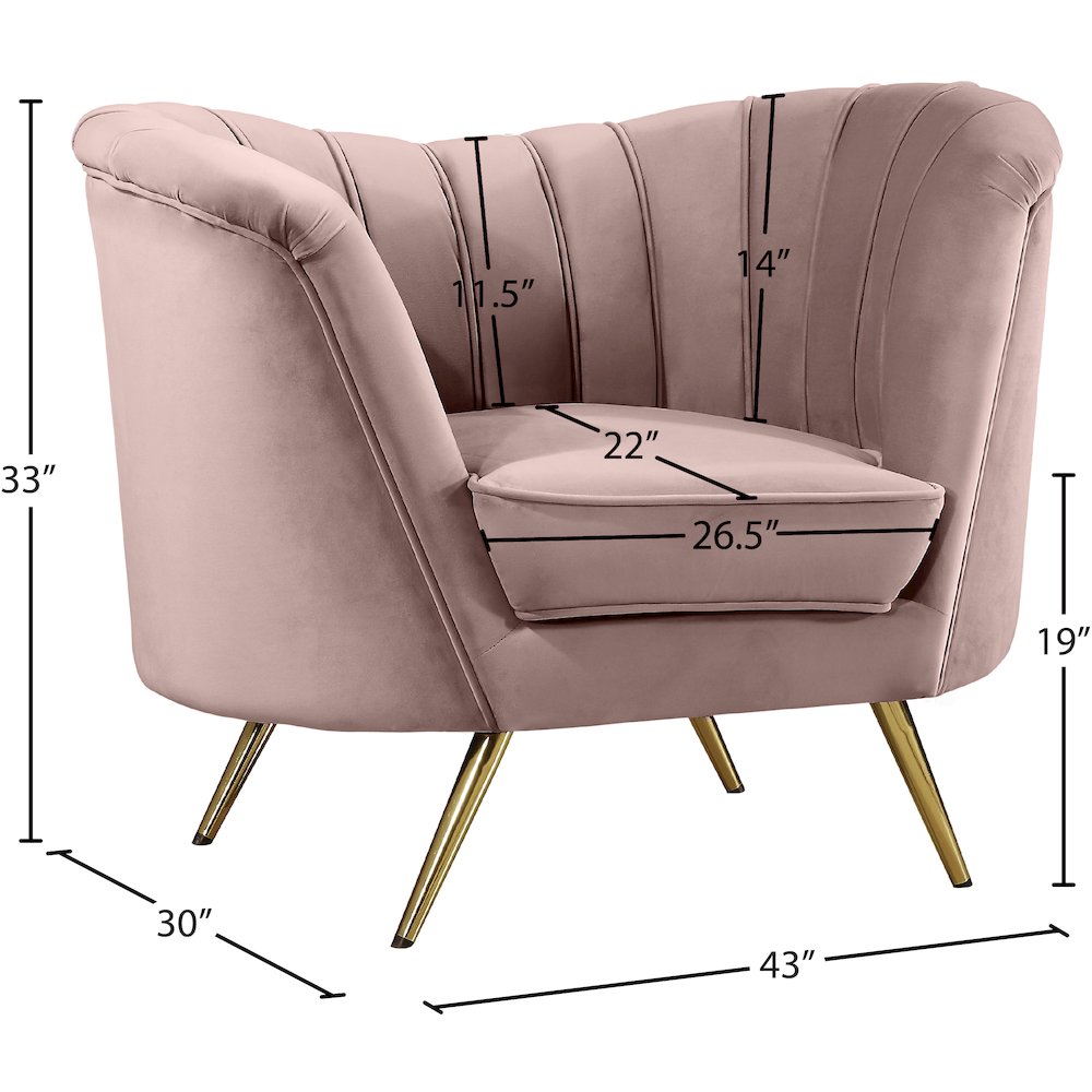 Margo Pink Velvet Chair. Picture 5