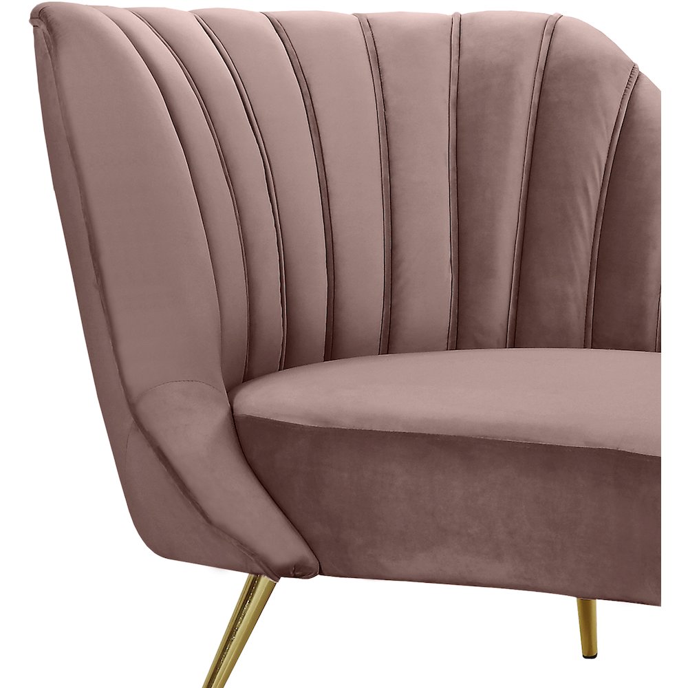 Margo Pink Velvet Chaise. Picture 2