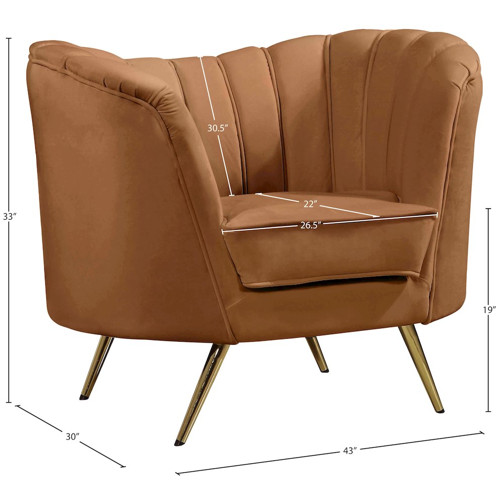 Margo Saddle Velvet Chair. Picture 6