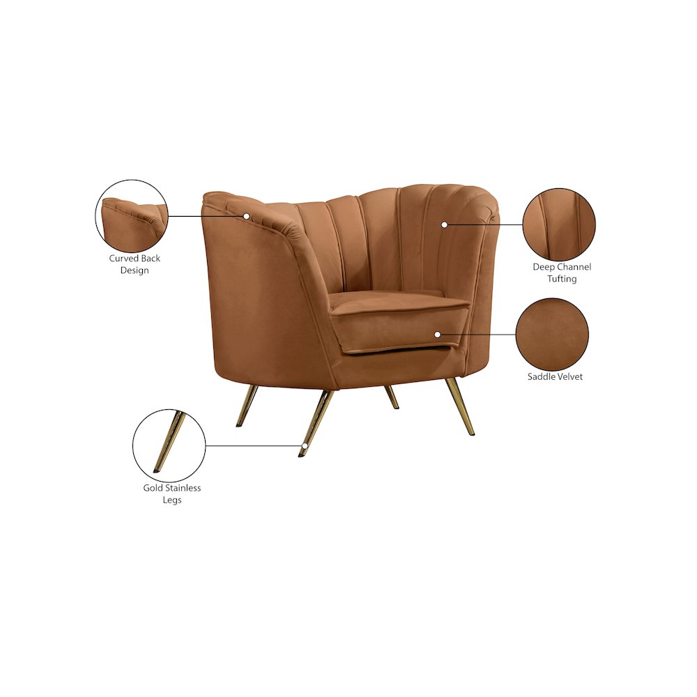 Margo Saddle Velvet Chair. Picture 7