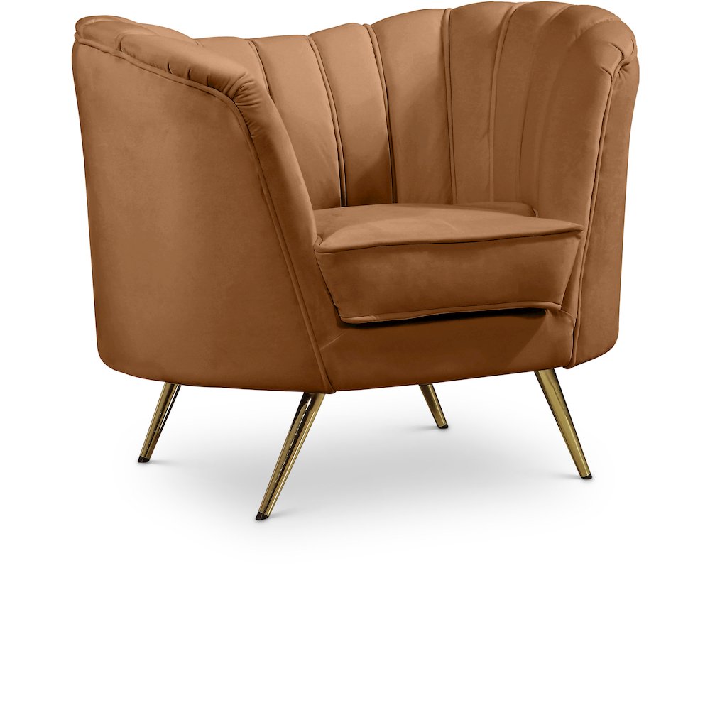 Margo Saddle Velvet Chair. Picture 1