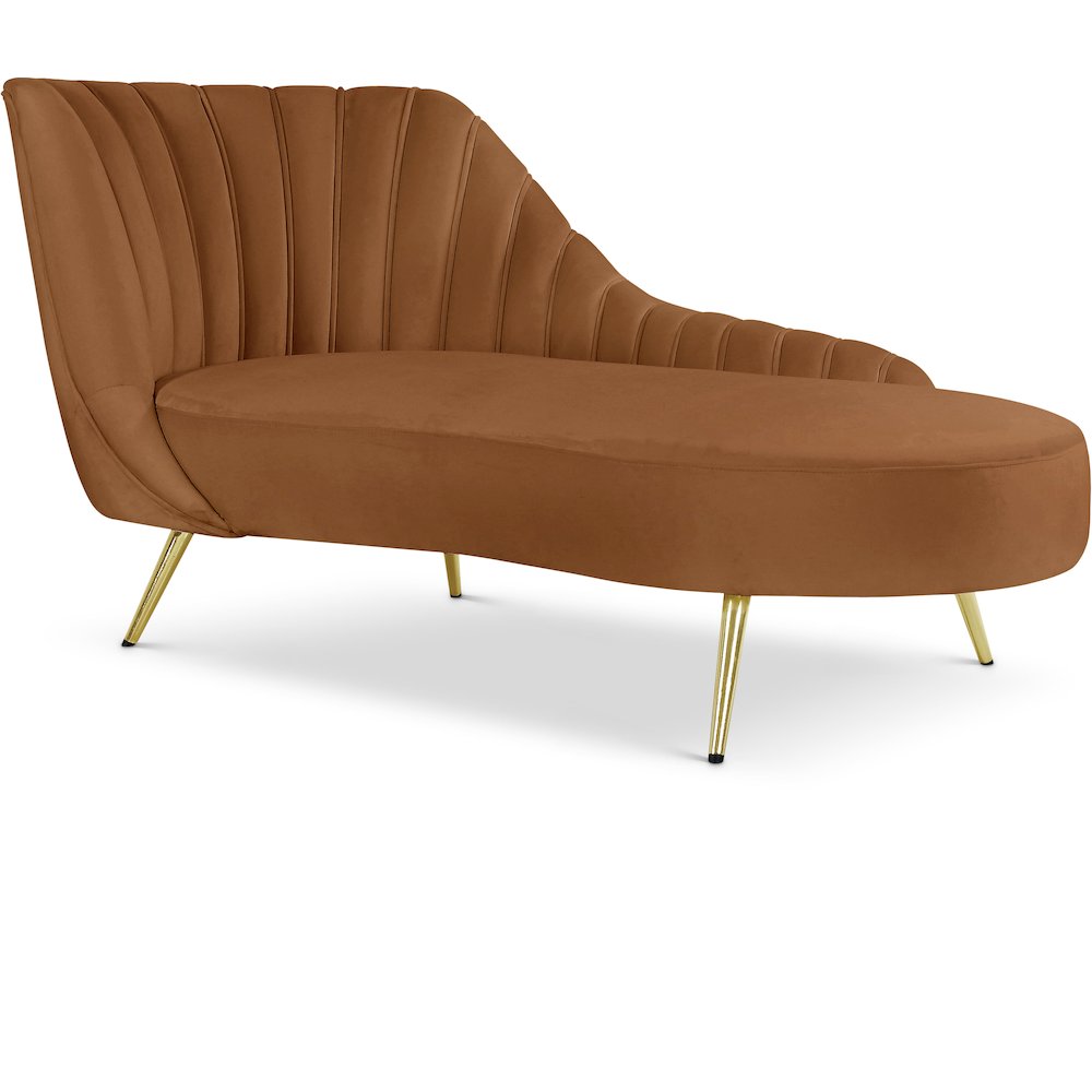 Margo Saddle Velvet Chaise. Picture 1