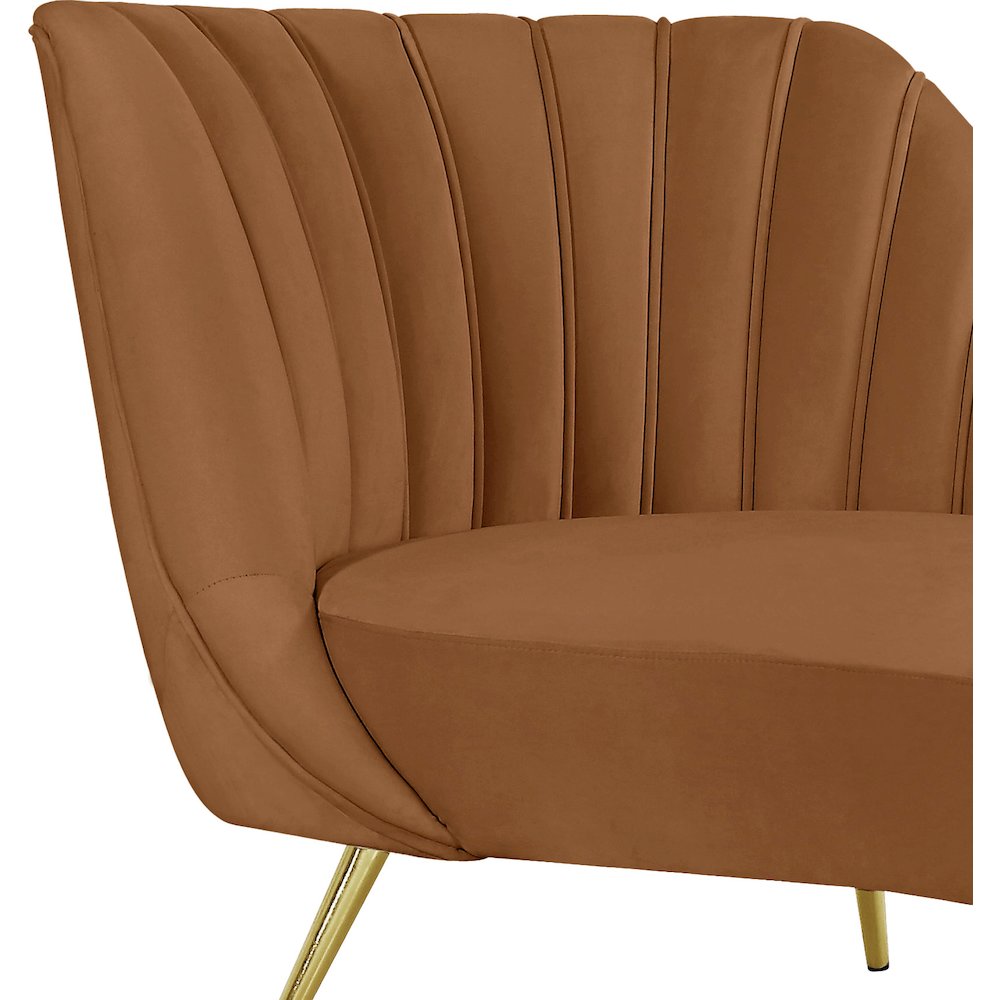 Margo Saddle Velvet Chaise. Picture 2